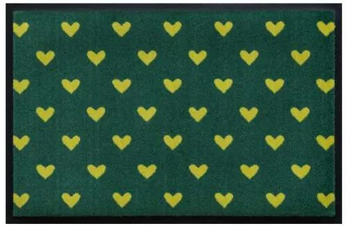 Srdiečkový vzor-premium rohožka - žlté srdiečka (Vyberte veľkosť: 85*55 cm)