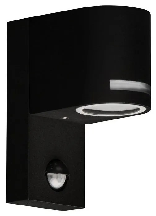 Kobi Vonkajšie nástenné svietidlo so senzorom QUAZAR 1xGU10/11W/230V IP44 čierna KB0175