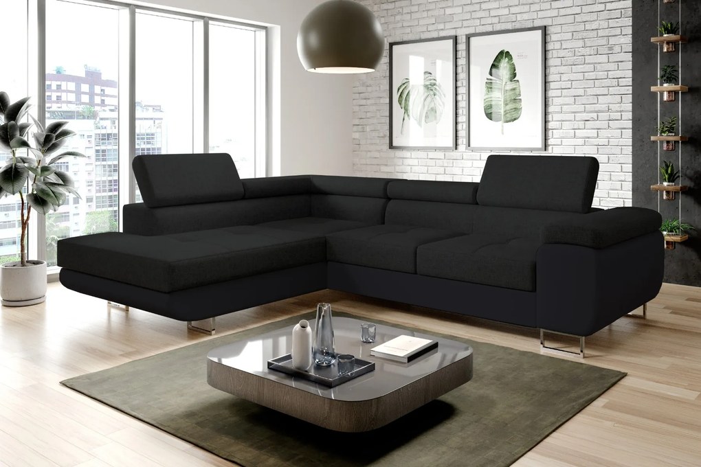 Rohová sedačka NOEL – rozkladacia, úložný priestor | Sawana 14 + Soft 11