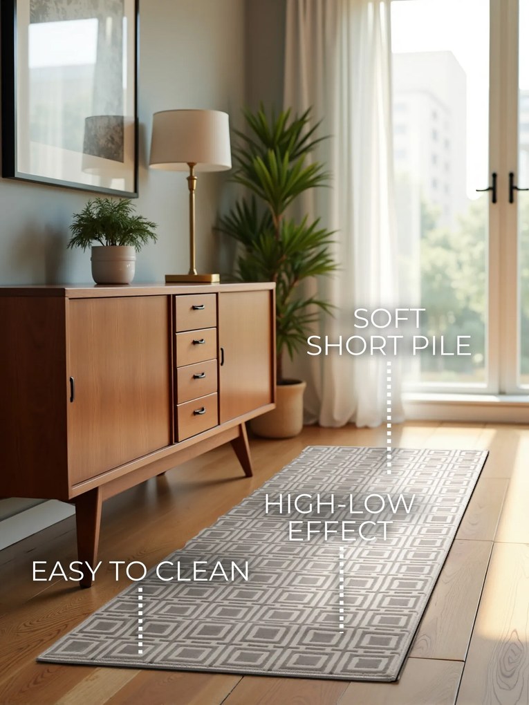 ELLE Decoration, Koberec behúň Perles 106191 Cream z kolekcie Elle, 80x240, béžová, obývacia izba
