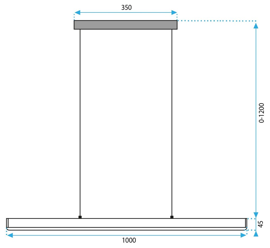 Toolight Toolight, LED stropné svietidlo 100cm, 15W, APP1448-CP, čierna matná, OSW-03900