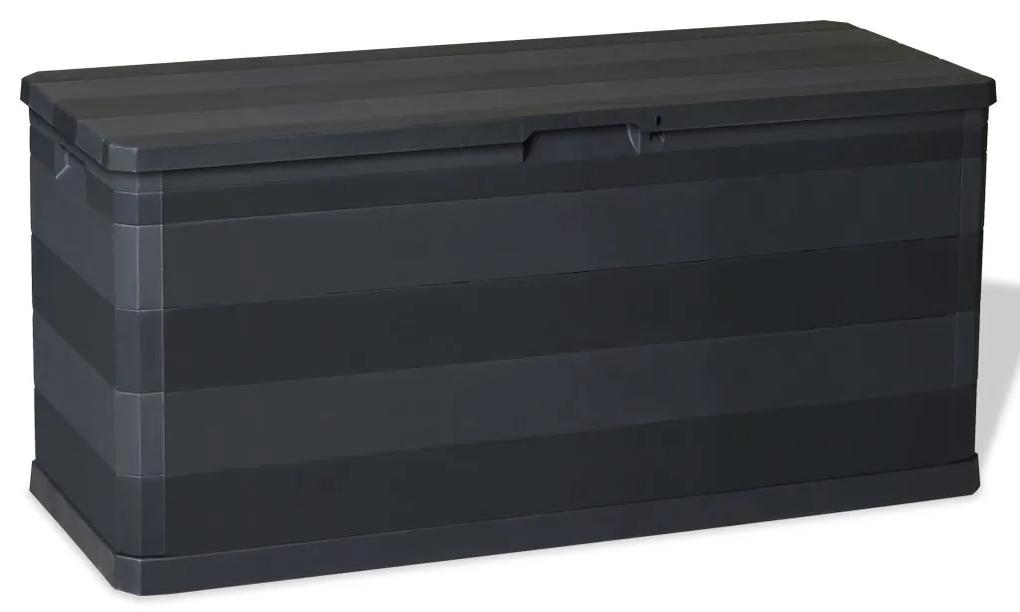 vidaXL Záhradný úložný box čierny 117x45x56 cm