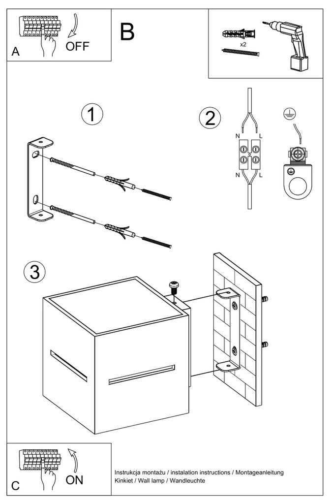 Nástenné svietidlo Lobo, 1x čierne kovové tienidlo