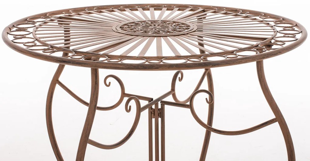 Súprava kovových stoličiek a stola Aldeano (SET 2+1) - Hnedá antik