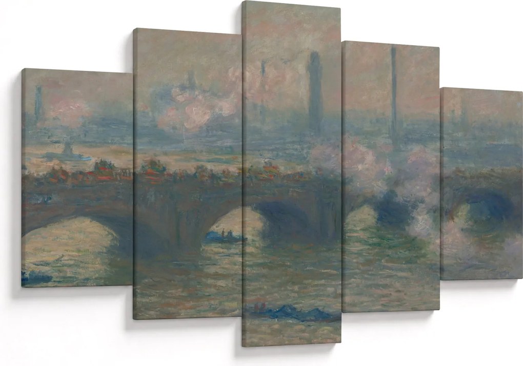 Obraz - Claude Monet, Waterloo Bridge, Gray Day, reprodukcia (150x105 cm)