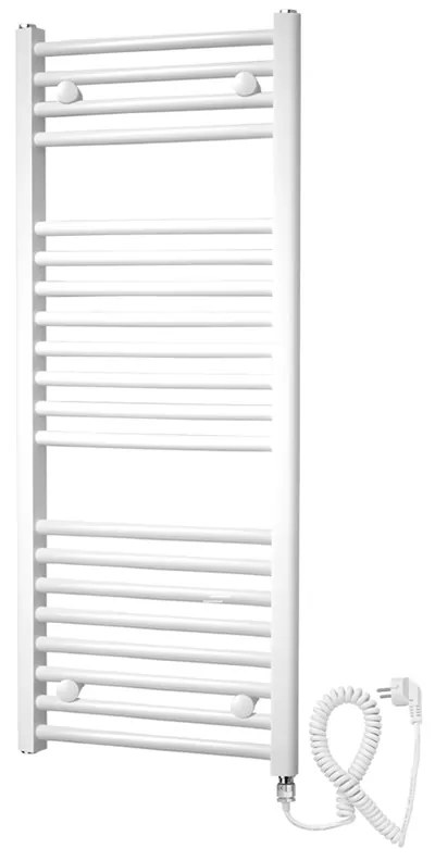 Mereo, Vykurovací rebrík rovný 450x1330 mm, biely, elektrický, MER-MT02E
