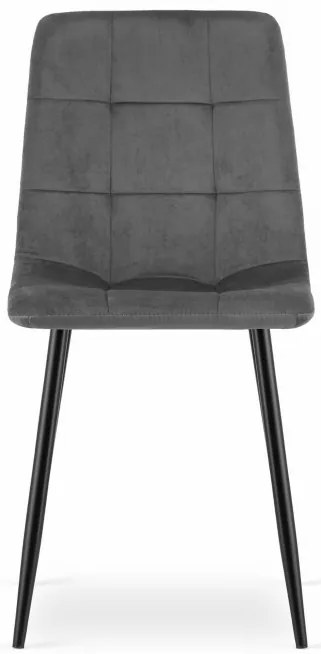 Jedálenská stolička KARA zamat sivá (čierne nohy)