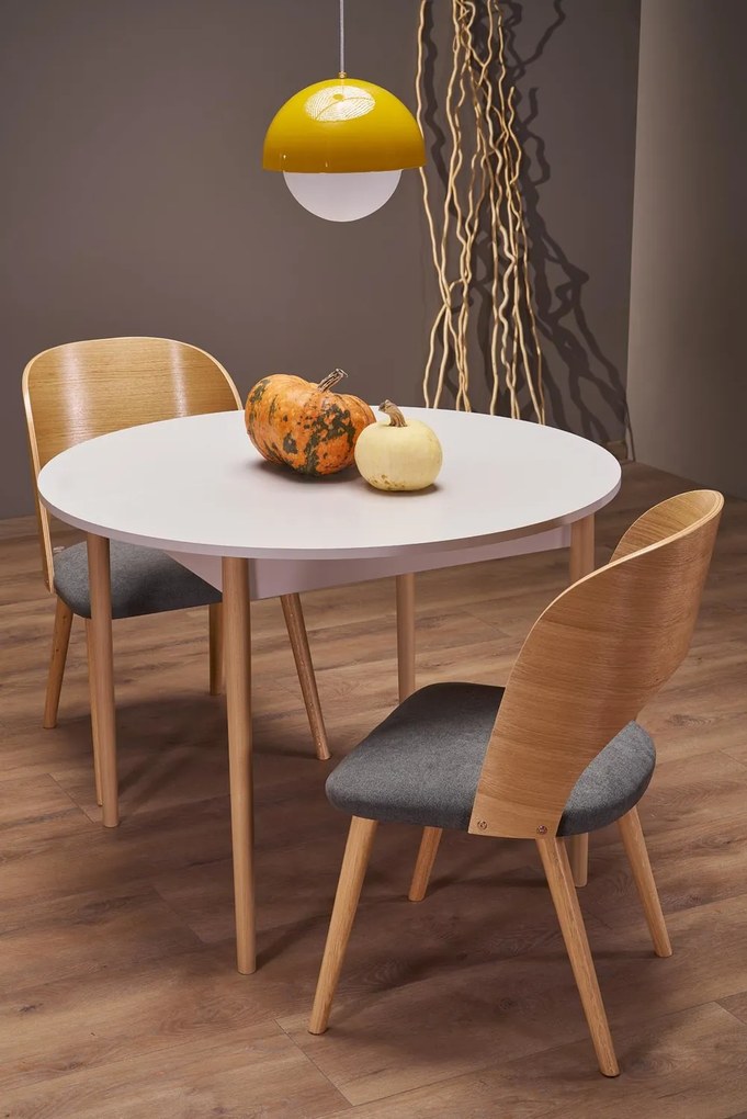 Rozkladací jedálenský stôl Pivot 102/141 cm kašmírový/buk