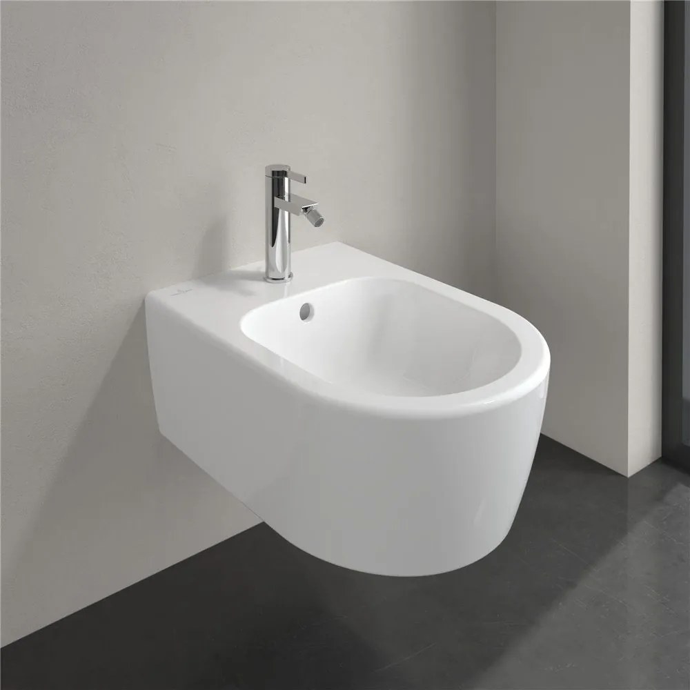 VILLEROY &amp; BOCH Avento závesný bidet s otvorom, s prepadom, 370 x 530 mm, biela alpská, 54050001