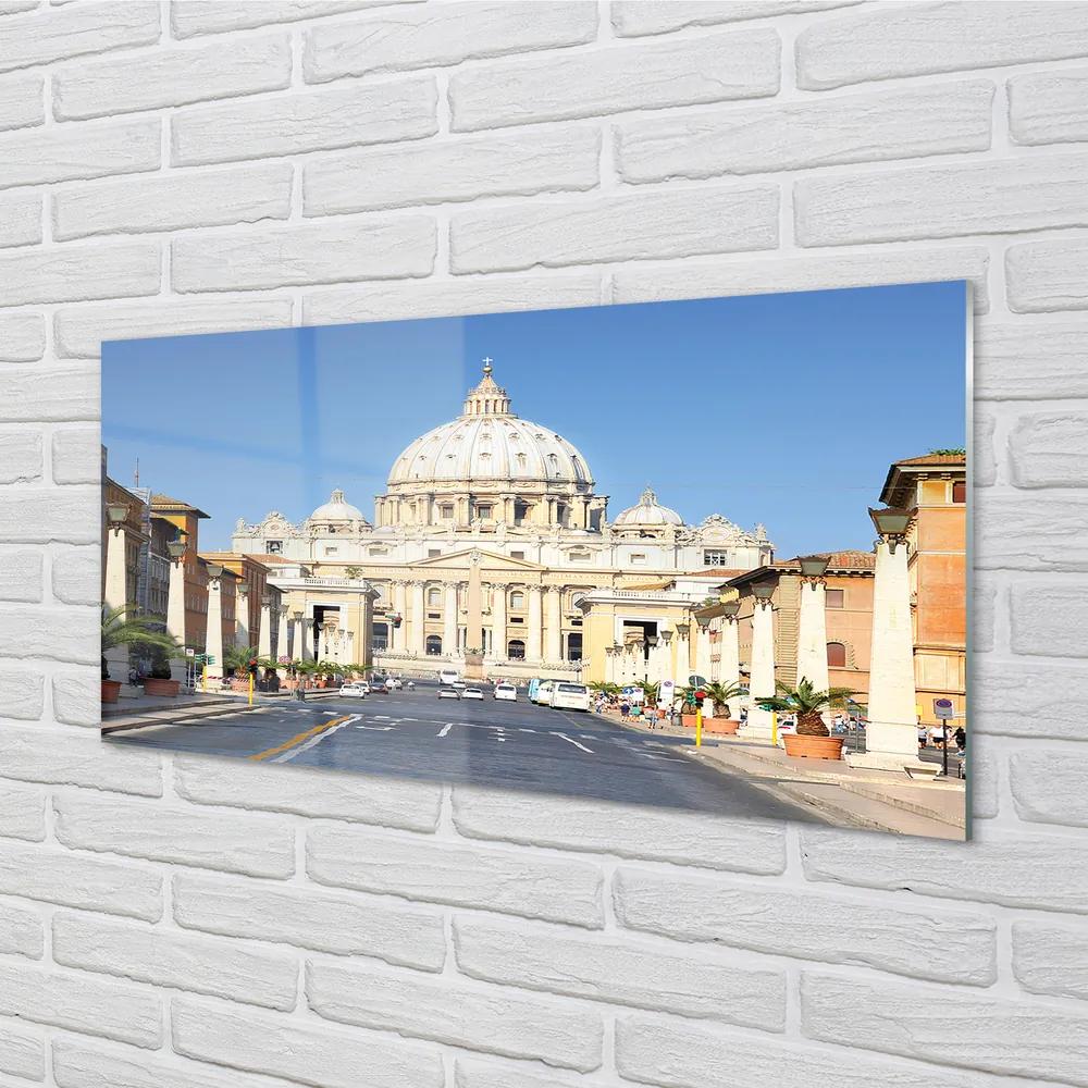 Obraz na akrylátovom skle Katedrála rím ulice budovy 125x50 cm