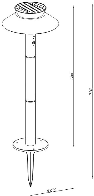 Nordlux Čierny záhradný solárny LED stĺpik Justina s pohybovým čidlom zapichovací 5W 60cm 2418098003