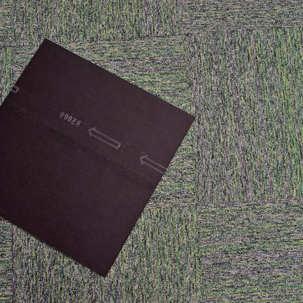 Tapibel, Kobercový štvorec Coral Lines 60376-50 zeleno-šedý 50 x 50 cm, chodba / predsieň