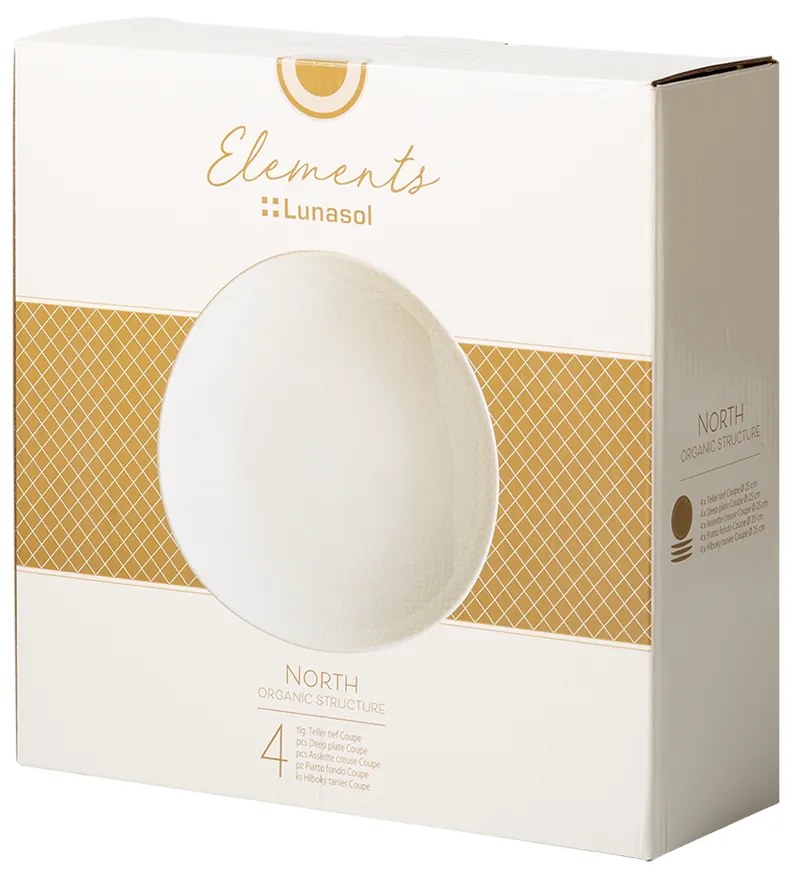 Tanier hlboký Coupe 25 cm set 4 ks - Elements North Organic Structure - 492548