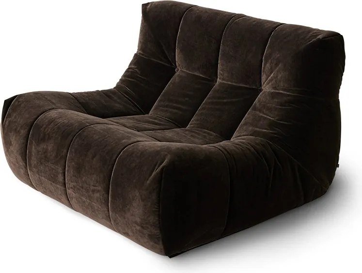 Hnedá manžestrová penová leňoška Lazy Lounge - 105*105*75 cm