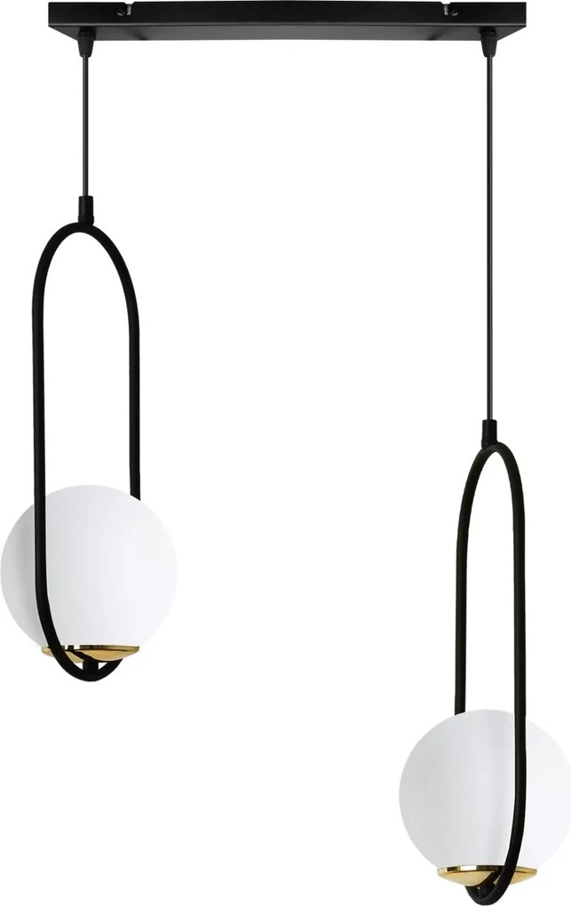 Závesné svietidlo Florence, 2x biele sklenené tienidlo, b/g, UI