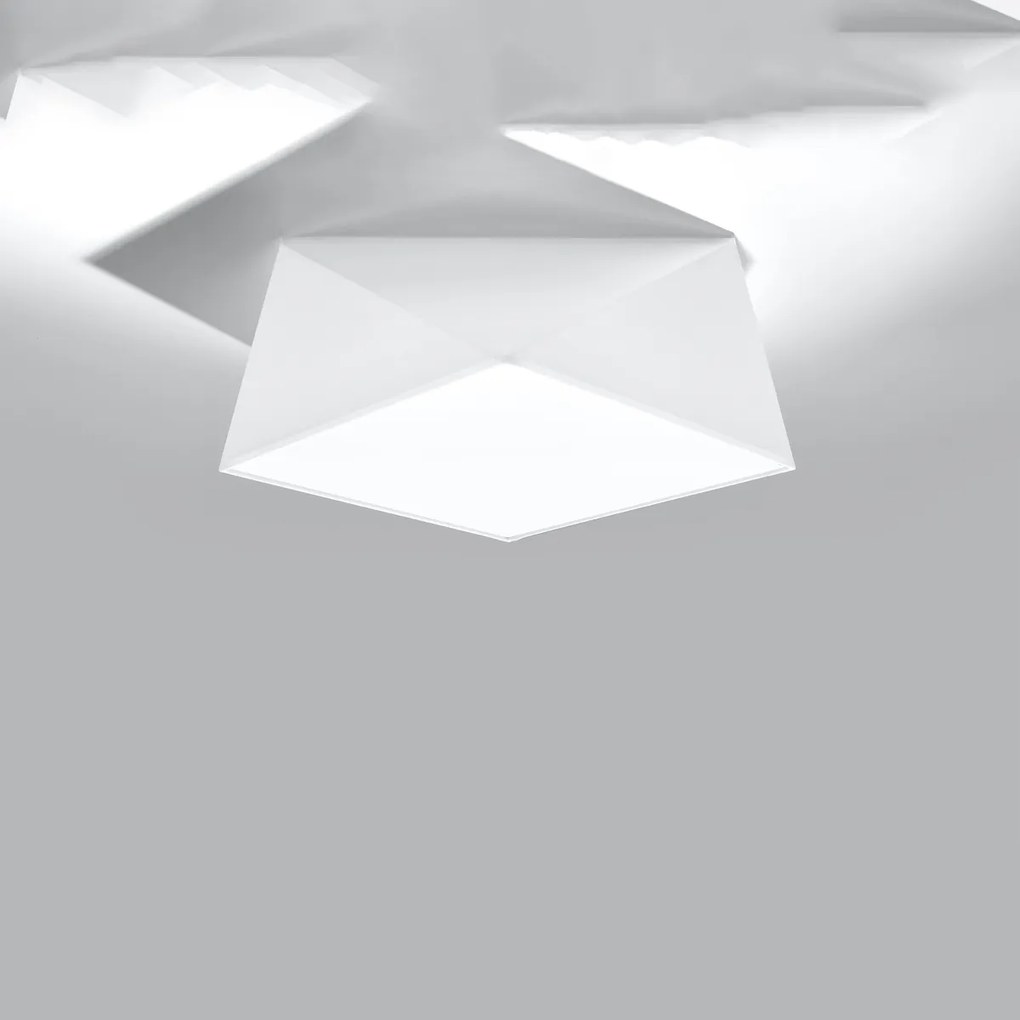 Stropné svietidlo Hexa, 1x biele plastové tienidlo, (biely plast), (35 cm)