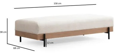 Taburet ETI 158 cm bílý/dub přírodní