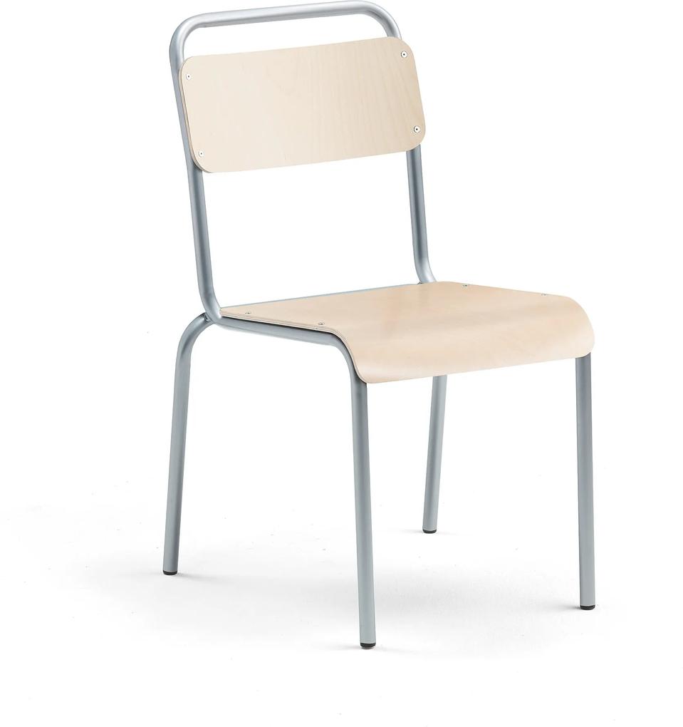 Jedálenská stolička Frisco, hliníkový rám, brezový laminát