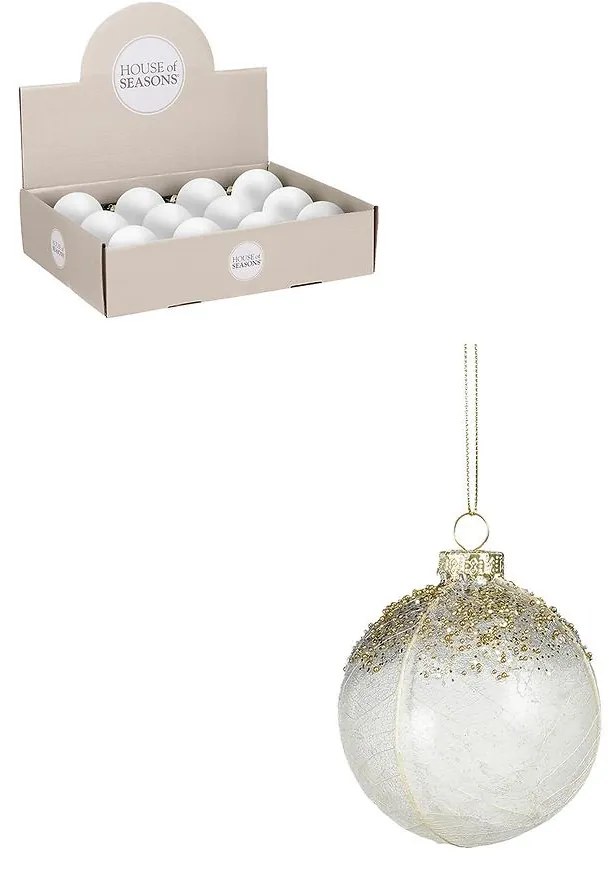 Vianočná guľa sklenená "omrznutá" Ø8 cm 1143189