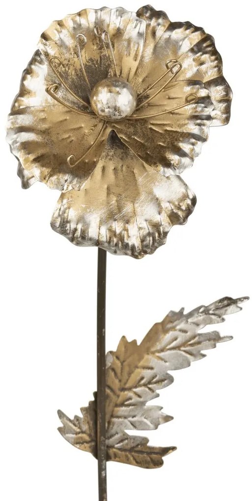 Zapichovacia záhradná dekorácia Flowers, sada 3ks, 74 cm, kov, zlatá