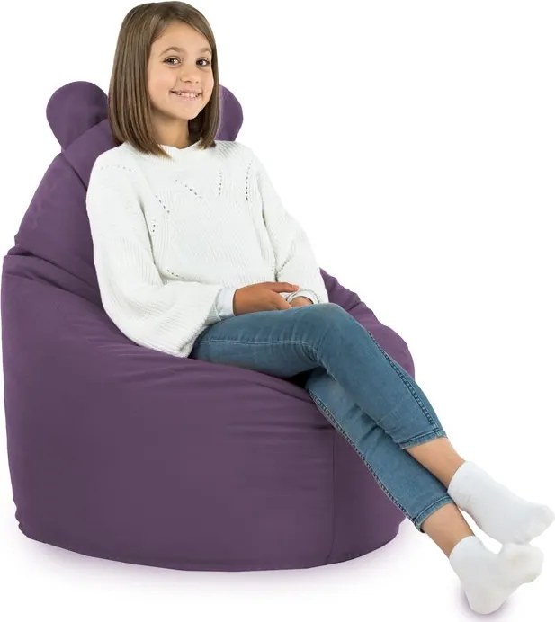 Detské kreslo Sako TEDDY – mäkké plyšové kreslo pre najmenších Farba: Fialový