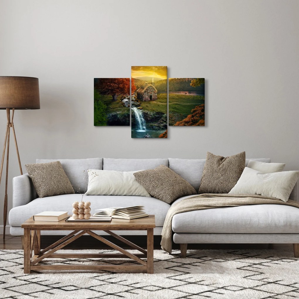 Obraz Chalupku v rozprávkovej krajine (90x60 cm)