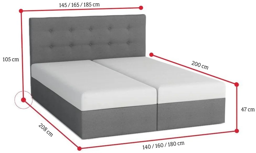 Čalúnená posteľ LAKE 2 + matrac - cosmic100 / 180x200 / bez vrchného matraca
