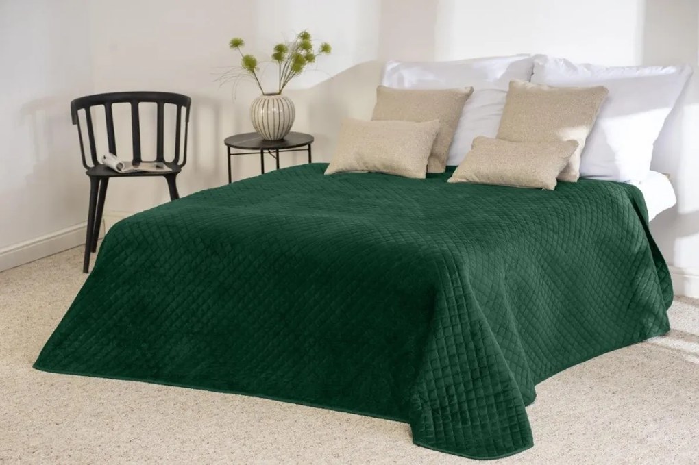 Obojstranný prešívaný prehoz BEDDO 008 170x210 cm zelený