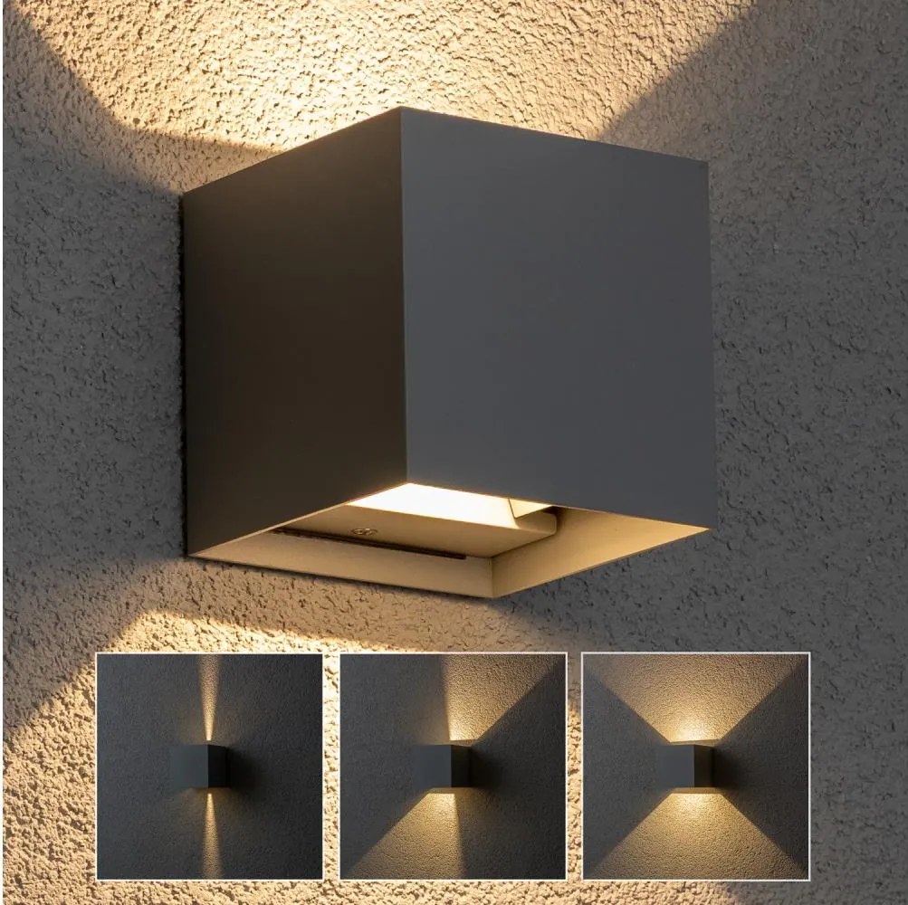 Brilagi - LED Vonkajšie nástenné svietidlo CUBE LED/6W/230V antracit IP54