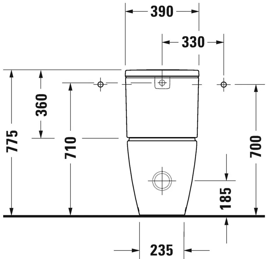 Duravit D-Neo - Stojace WC Kombi Duravit Rimless® s HygieneGlaze 650x370 mm, biela 2002092000