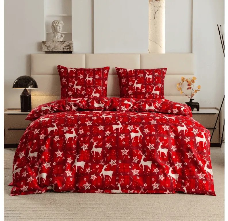 Obliečky z mikrovlákna VELVET CHRISTMAS červené Rozmer obliečky: 70 x 90 cm | 140 x 220 cm