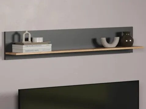 Nástenná polica Esteban 150 cm, antracit/dub evoke%