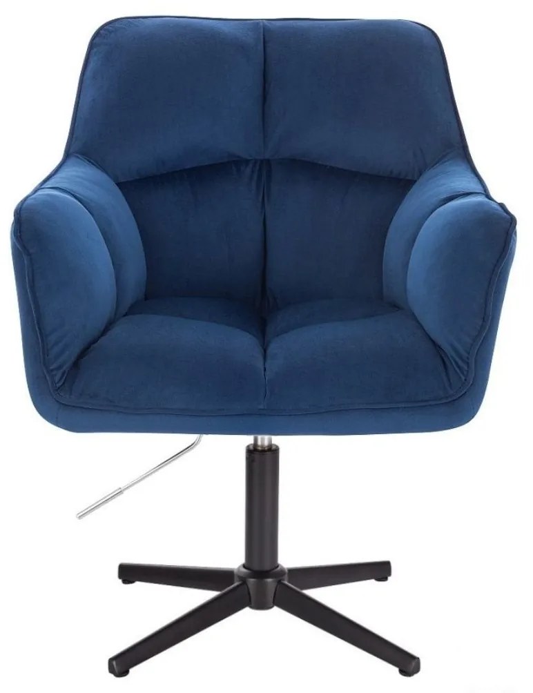 LuxuryForm DESIGN Kreslo AMALFI VELUR na čiernom kríži - modré