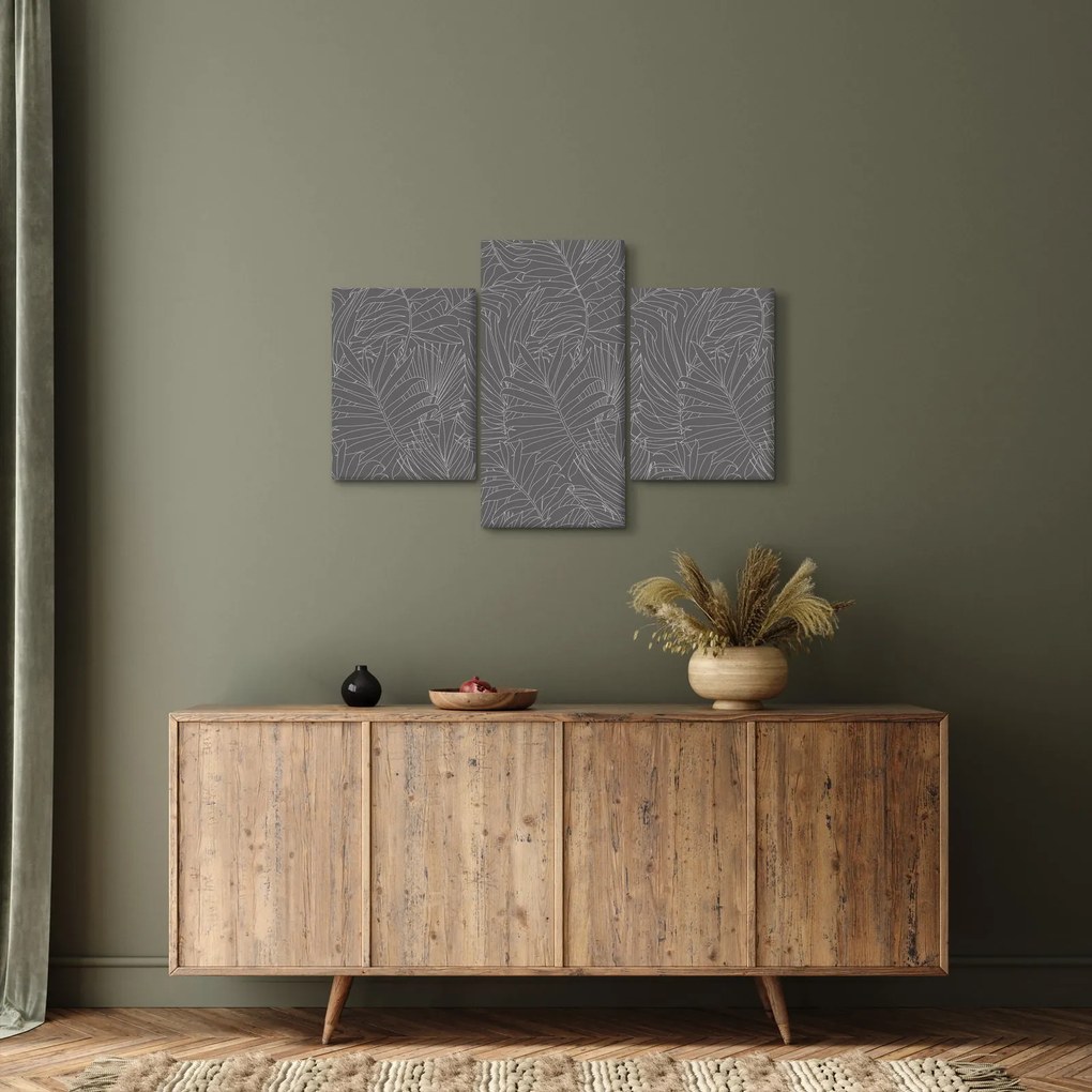 Obraz - Šedé palmové listy (90x60 cm)