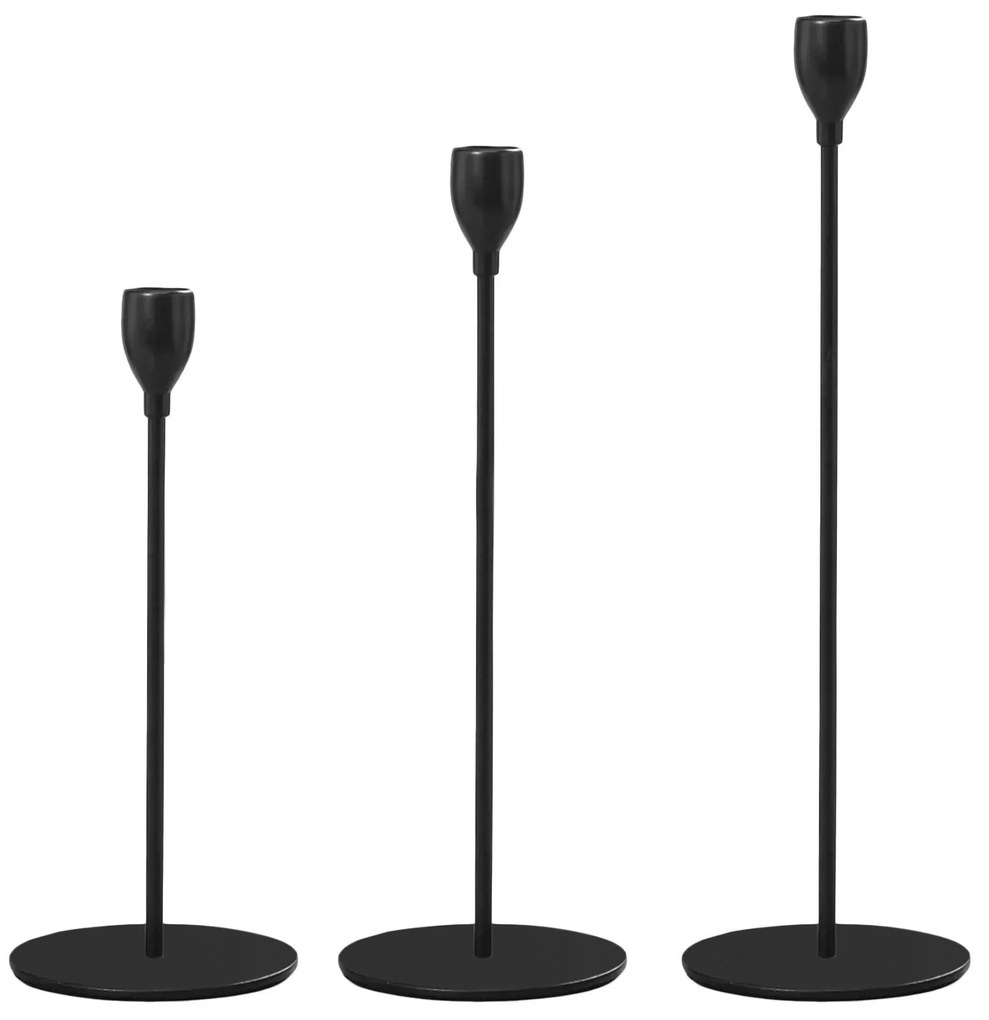 Tutumi Tutumi, sada dekoratívnych svietnikov 3ks KCH004-B KPL, čierna matná, HOM-02812