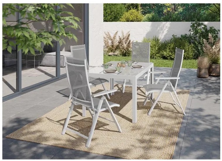 Livarno home Hliníkový záhradný stôl Houston, biely  (100385999)