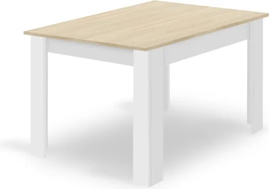 Jedálenský stôl NP béžový / biely so štyrmi stoličkami WAT sivé / béžové