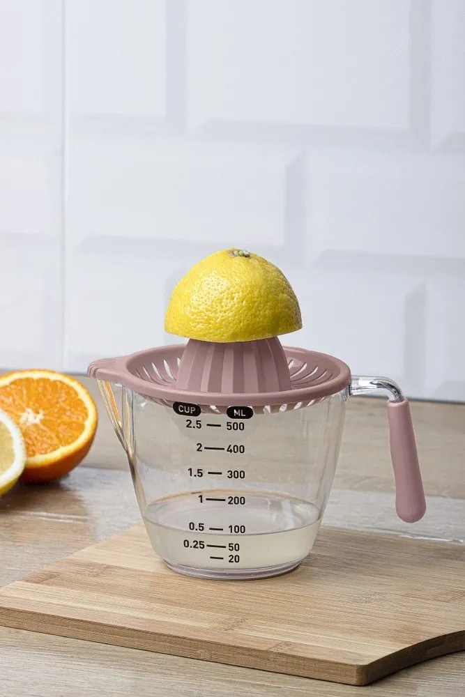 Plastový džbán s odmerkou a odšťavovačom 0,5 l ružová