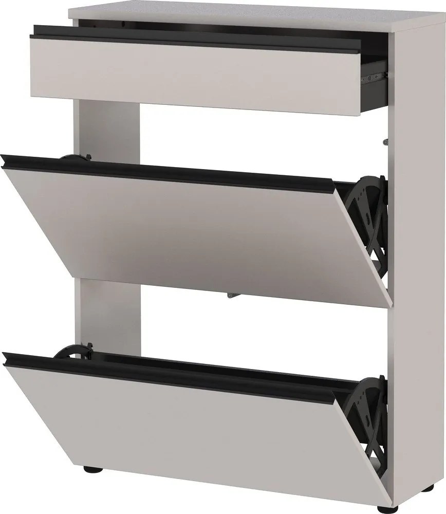 Krémová skrinka na topánky 80x107x29 cm Baldone – Germania