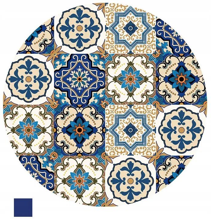 Odkladací stolík BOHO Ø 38 cm, modrý