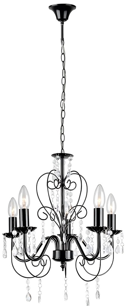 Toolight Toolight, stropné svietidlo 5xE14, EBT010-5CP, čierna, OSW-01245