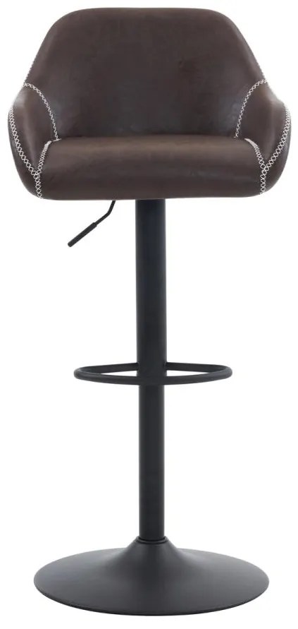 Autronic -  Stolička barová AUB-716 BR3 hnedá látka v dekore vintage kože, chrómová podnož