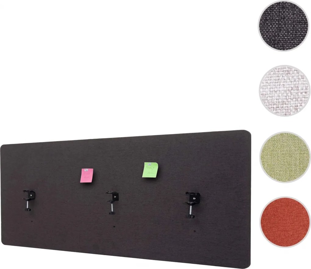 Akustický panel na stôl HWC-G75 - dvojstenná látka/textil - 60x160cm - hnedo-sivá