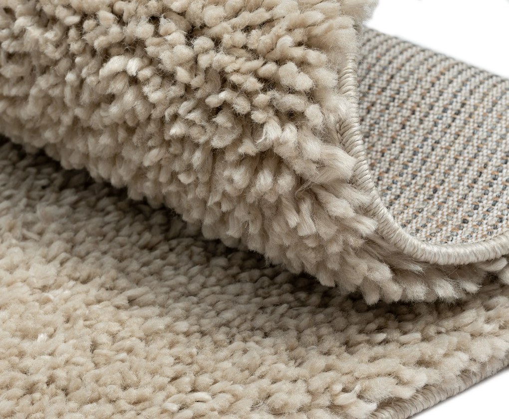 Kusový koberec My Shaggy beige kruh, 150x150 (priemer) kruh, béžová, chodba / predsieň, My Flair