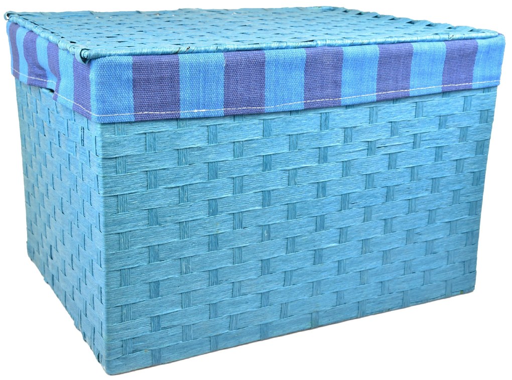 Úložný box s vekom modrý Rozmery (cm): 36x25, v. 26