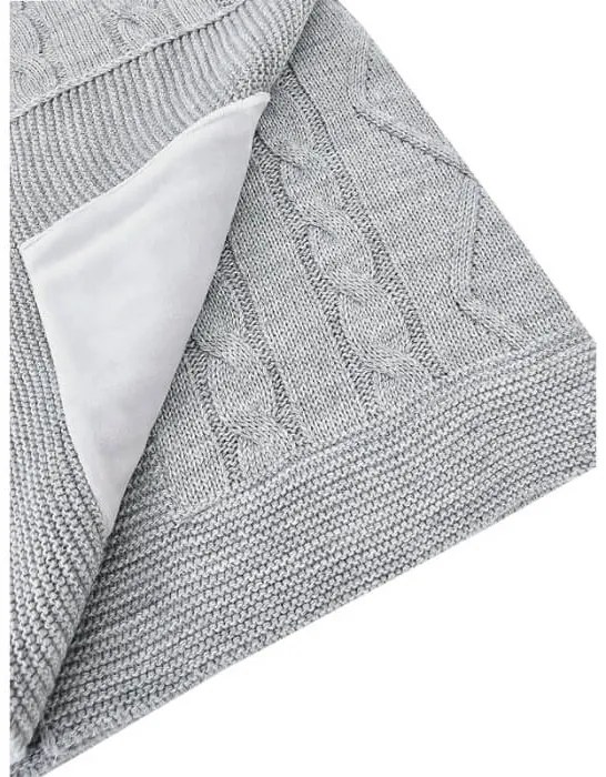 Deka kašmírová s velúrovou podšívkou Grey 100x80 cm