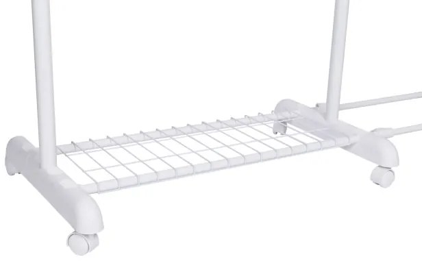 Vešiak RUFO na kolieskach, biely