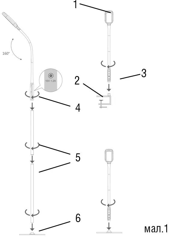 Moderné svietidlo NEDES LED lampička XENIA DL4306/B