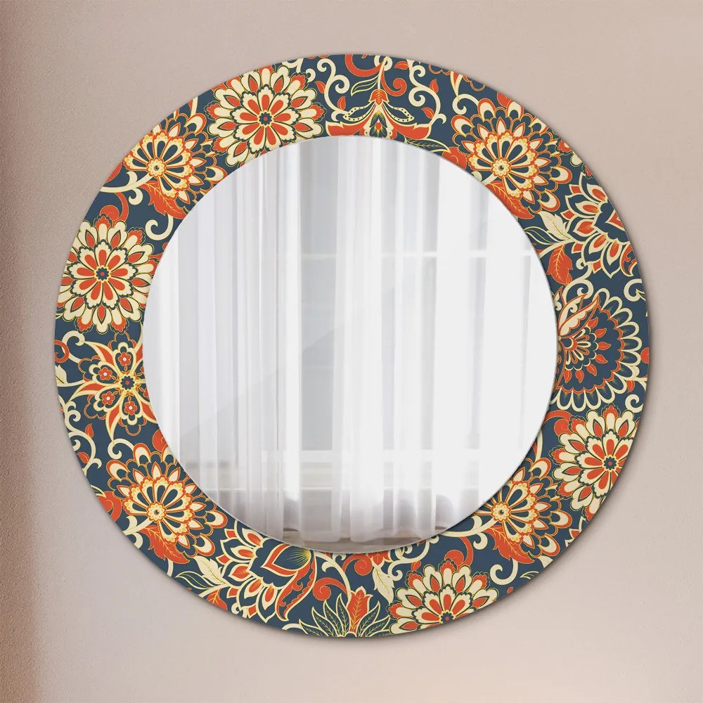 Okrúhle ozdobné zrkadlo Ilustrácia kvetového roka fi 50 cm