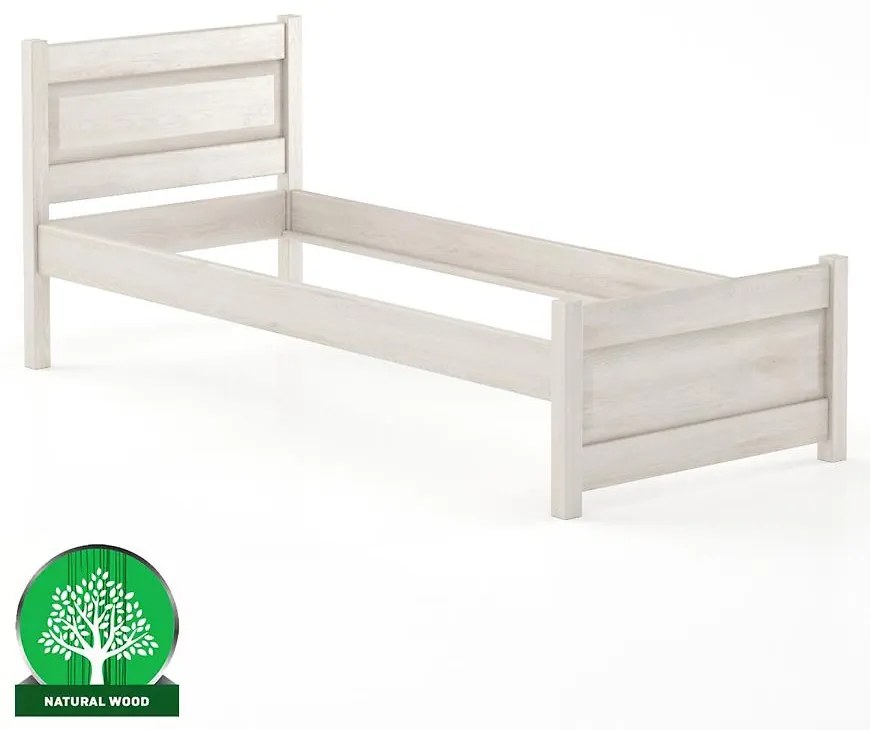 Posteľ buková LK120–80x200 bielený